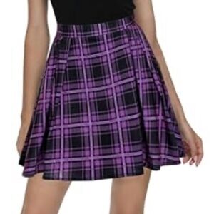 New Purple Plaid Women's Skirt by Urban Coco - size L
